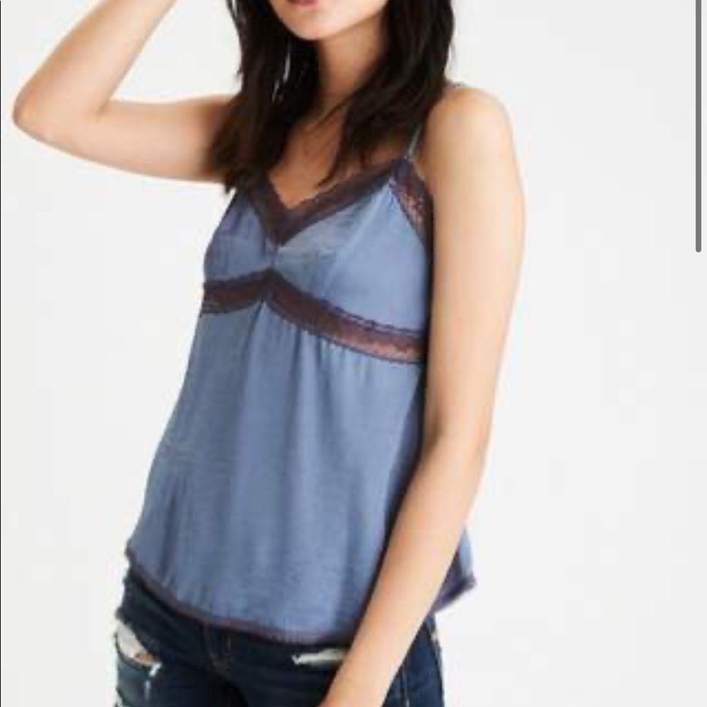 American Eagle Silky Lace Top